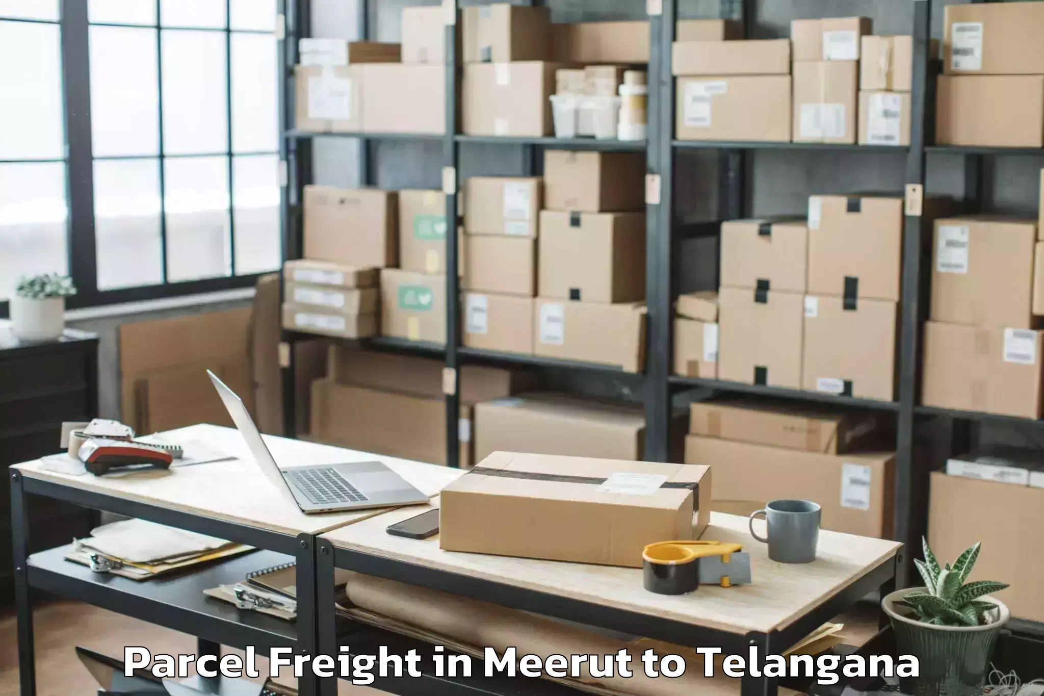 Easy Meerut to Jannaram Parcel Freight Booking